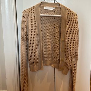 ASTR the label Halsey Crochet Button Front Cardigan